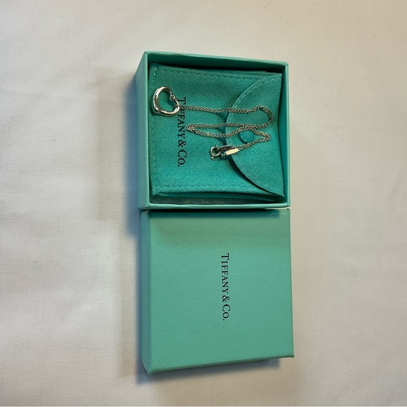 Tiffany & Co Elsa Peretti Open Heart Pendant Aquamarine 16" - Picture 10 of 11